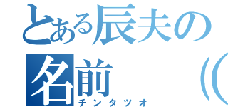 とある辰夫の名前 （＠）（チンタツオ）