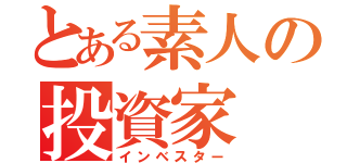 とある素人の投資家（インベスター）