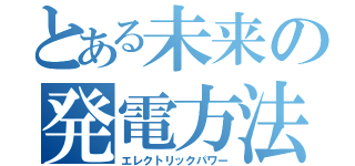 とある未来の発電方法（エレクトリックパワー）