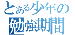 とある少年の勉強期間（）