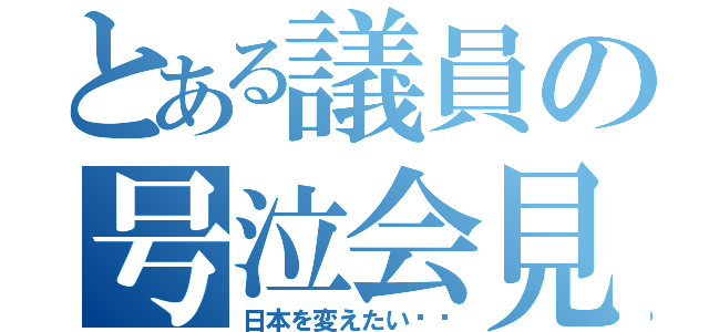 とある議員の号泣会見（日本を変えたい‼︎）