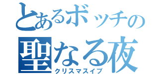 とあるボッチの聖なる夜（クリスマスイブ）