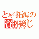 とある拓海の資料綴じ（プリントファイル）