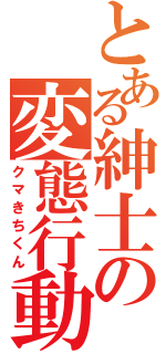 とある紳士の変態行動（クマきちくん）