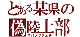 とある某県の偽陸上部（スパッツフェチ）