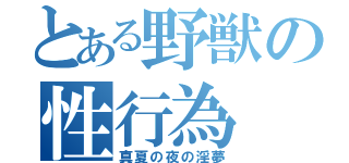 とある野獣の性行為（真夏の夜の淫夢）