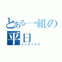 とある一組の平日（インデックス）