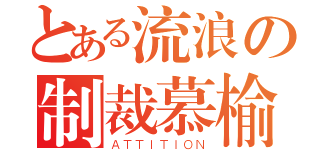 とある流浪の制裁慕榆（ＡＴＴＩＴＩＯＮ）