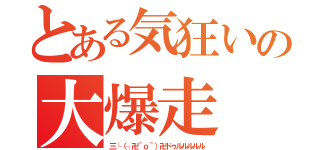 とある気狂いの大爆走（三└（┐卍＾ｏ＾）卍ドゥルルルルル）