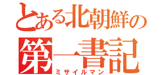 とある北朝鮮の第一書記（ミサイルマン）