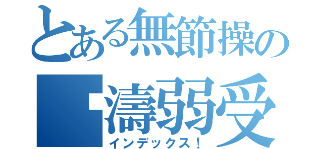 とある無節操の溤濤弱受（インデックス！）