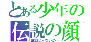 とある少年の伝説の顔（駄目じゃないか…）