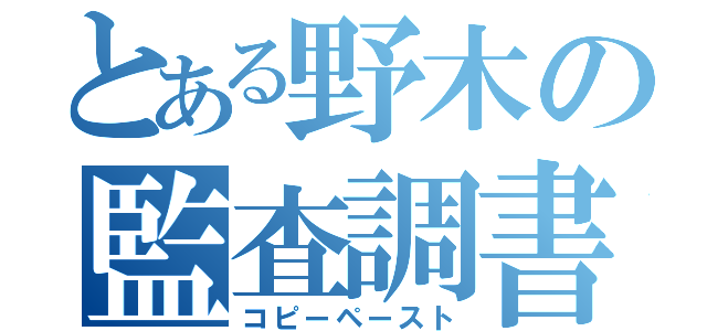 とある野木の監査調書（コピーペースト）