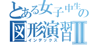 とある女子中生のの図形演習Ⅱ（インデックス）