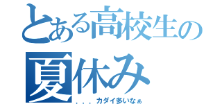 とある高校生の夏休み（．．．カダイ多いなぁ）