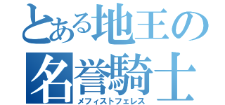 とある地王の名誉騎士（メフィストフェレス）