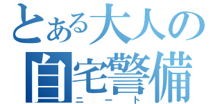 とある大人の自宅警備（ニート）