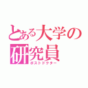 とある大学の研究員（ポストドクター）