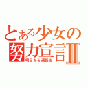 とある少女の努力宣言Ⅱ（明日から頑張る）