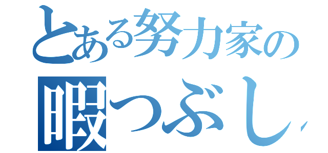 とある努力家の暇つぶし（）