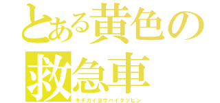 とある黄色の救急車（キチガイヨウハイタツビン）