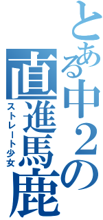 とある中２の直進馬鹿Ⅱ（ストレート少女）