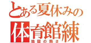 とある夏休みの体育館練習（地獄の熱さ）