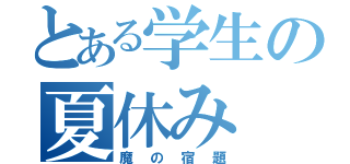 とある学生の夏休み（魔の宿題）