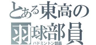 とある東高の羽球部員（バドミントン部員）