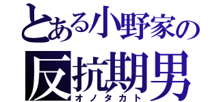 とある小野家の反抗期男（オノタカト）