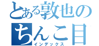 とある敦也のちんこ目録（インデックス）