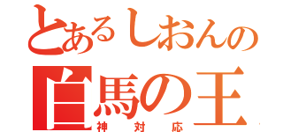 とあるしおんの白馬の王子様（神対応）