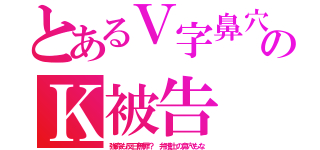 とあるＶ字鼻穴のＫ被告（強姦も反日無罪？ 弁護士の鼻穴もな）