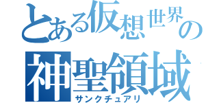 とある仮想世界の神聖領域（サンクチュアリ）