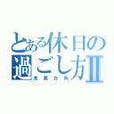 とある休日の過ごし方Ⅱ（充実方向）