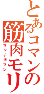 とあるコマンドーの筋肉モリモリ（マッチョマン）