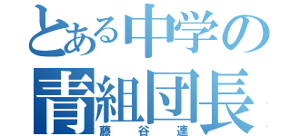 とある中学の青組団長（藤谷連）