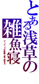 とある浅草の雑魚寝（アーケードが家無し男で埋まる）