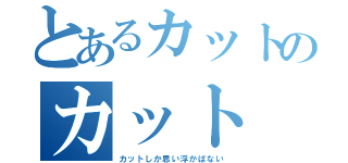 とあるカットのカット（カットしか思い浮かばない）