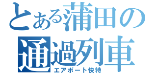 とある蒲田の通過列車（エアポート快特）