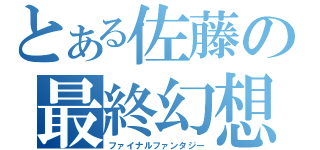 とある佐藤の最終幻想（ファイナルファンタジー）