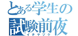 とある学生の試験前夜（イチヤヅケ）