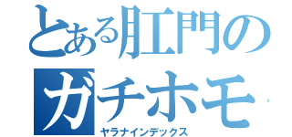 とある肛門のガチホモ（ヤラナインデックス）