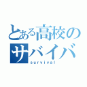 とある高校のサバイバル（ｓｕｒｖｉｖａｌ）