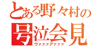 とある野々村の号泣会見（ウァァァアァァァ）