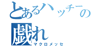 とあるハッチーの戯れ（マクロメッセ）