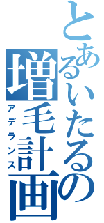 とあるいたるの増毛計画（アデランス）