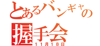 とあるバンギャの握手会（１１月１８日）