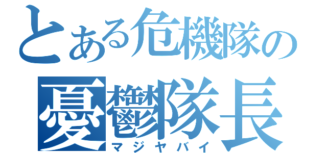 とある危機隊の憂鬱隊長（マジヤバイ）