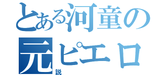 とある河童の元ピエロ説（説）